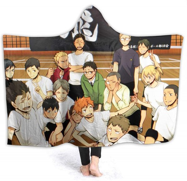 Anime Haikyuu Hinatashoyo Soft Flannel Hooded Blankets