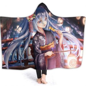 Anime Hatsune Miku Flannel Hooded Blanket