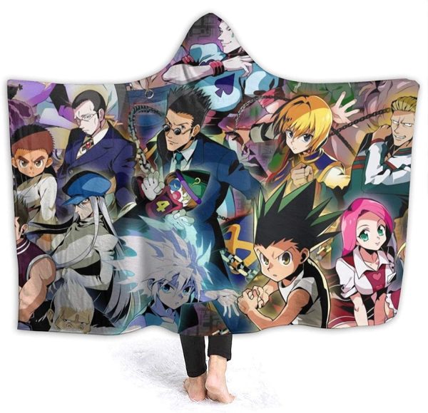 Anime Hunter X Hunter Winter Blanket - Travel Fleece Flannel Hooded Blanket