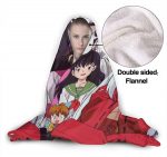 Anime Inuyasha Fleece Flannel Hooded Blankets