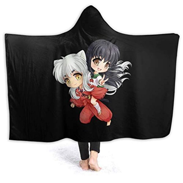 Anime Inuyasha Hooded Blanket - All Season 3D Hooded Blanket for Kids Teens and Adults