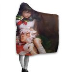 Anime Inuyasha Hooded Blanket - All Season 3D Hooded Blanket for Kids Teens and Adults