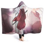 Anime Inuyasha Hooded Blanket - All Season 3D Hooded Blanket for Kids Teens and Adults