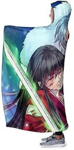 Anime Inuyasha Hooded Blanket - All Season 3D Hooded Blanket for Kids Teens and Adults