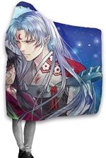 Anime Inuyasha Hooded Blanket - All Season 3D Hooded Blanket for Kids Teens and Adults