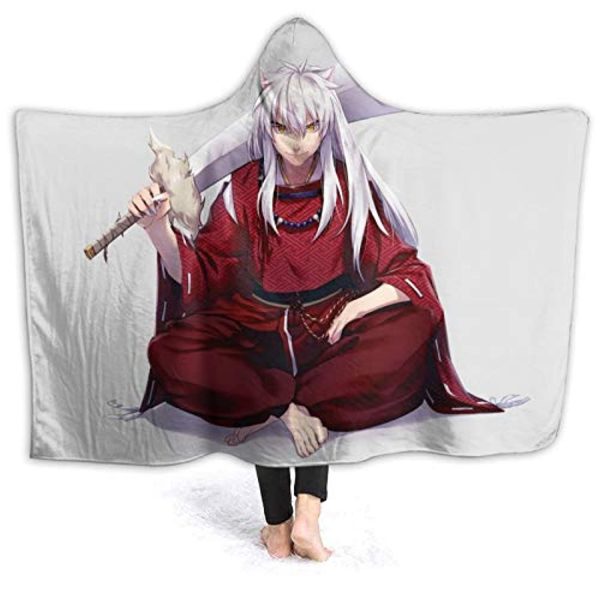 Anime Inuyasha Hooded Blanket - All Season 3D Hooded Blanket for Kids Teens and Adults