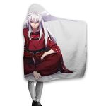 Anime Inuyasha Hooded Blanket - All Season 3D Hooded Blanket for Kids Teens and Adults