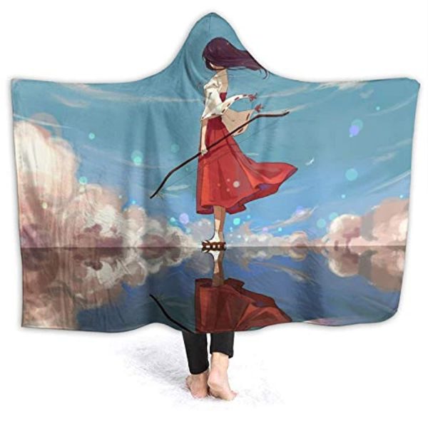 Anime Inuyasha Hooded Blanket - All Season 3D Hooded Blanket for Kids Teens and Adults