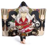 Anime Inuyasha Hooded Blanket - All Season 3D Hooded Blanket for Kids Teens and Adults