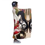 Anime Inuyasha Hooded Blanket - All Season 3D Hooded Blanket for Kids Teens and Adults