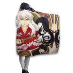 Anime Inuyasha Hooded Blanket - All Season 3D Hooded Blanket for Kids Teens and Adults