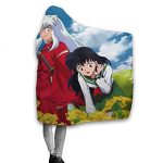 Anime Inuyasha Hooded Blanket - All Season 3D Hooded Blanket for Kids Teens and Adults