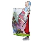 Anime Inuyasha Hooded Blanket - All Season 3D Hooded Blanket for Kids Teens and Adults