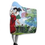 Anime Inuyasha Hooded Blanket - All Season 3D Hooded Blanket for Kids Teens and Adults