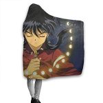 Anime Inuyasha Hooded Blanket - All Season 3D Hooded Blanket for Kids Teens and Adults