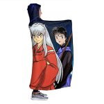 Anime Inuyasha Hooded Blanket - All Season 3D Hooded Blanket for Kids Teens and Adults