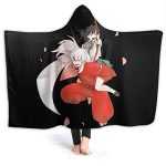 Anime Inuyasha Hooded Blanket - All Season 3D Hooded Blanket for Kids Teens and Adults