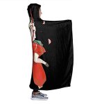 Anime Inuyasha Hooded Blanket - All Season 3D Hooded Blanket for Kids Teens and Adults