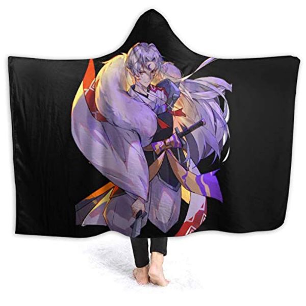 Anime Inuyasha Hooded Blanket - All Season 3D Hooded Blanket for Kids Teens and Adults