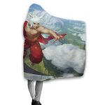 Anime Inuyasha Hooded Blanket - All Season 3D Hooded Blanket for Kids Teens and Adults