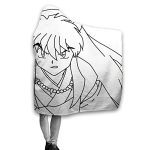 Anime Inuyasha Hooded Blanket - All Season 3D Hooded Blanket for Kids Teens and Adults