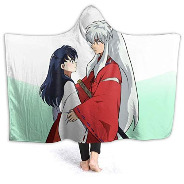 Anime Inuyasha Hooded Blanket - All Season 3D Hooded Blanket for Kids Teens and Adults