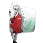 Anime Inuyasha Hooded Blanket - All Season 3D Hooded Blanket for Kids Teens and Adults