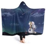 Anime Inuyasha Hooded Blanket - All Season 3D Hooded Blanket for Kids Teens and Adults