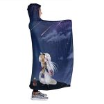 Anime Inuyasha Hooded Blanket - All Season 3D Hooded Blanket for Kids Teens and Adults