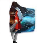 Anime Inuyasha Hooded Blanket - All Season 3D Hooded Blanket for Kids Teens and Adults