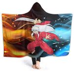 Anime Inuyasha Hooded Blanket - All Season 3D Hooded Blanket for Kids Teens and Adults