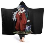 Anime Inuyasha Hooded Blanket - All Season 3D Hooded Blanket for Kids Teens and Adults