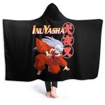 Anime Inuyasha Hooded Blanket - All Season 3D Hooded Blanket for Kids Teens and Adults