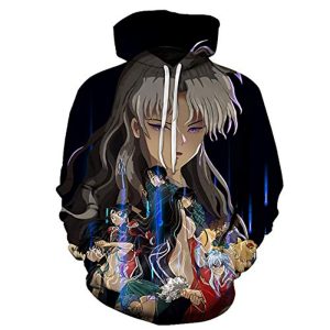 Anime Inuyasha Hoodies - Unisex 3D Printed Pullover Hooded Sweatshirt