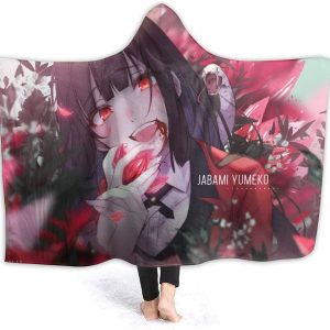 Anime Kakegurui Pilling Proof Flannel Hooded Blanket