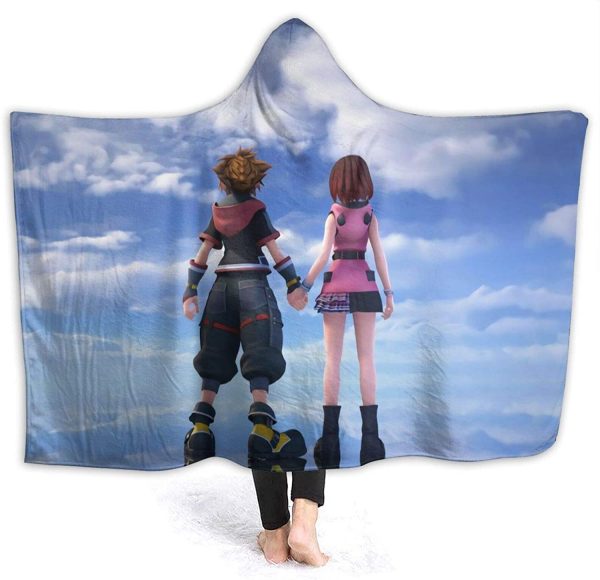 Anime Kingdom-Hearts Flannel Hooded Blanket