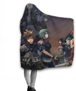 Anime Kingdom Hearts Pilling Proof Flannel Hooded Blanket