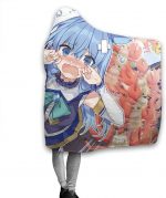 Anime Konosuba Fleece Flannel Hooded Blanket