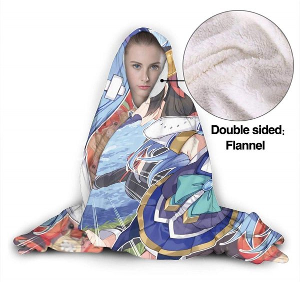 Anime Konosuba Fleece Flannel Hooded Blanket