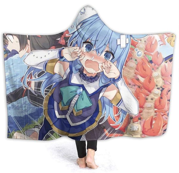 Anime Konosuba Fleece Flannel Hooded Blanket