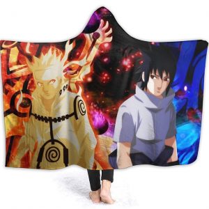 Anime Naruto Fleece Flannel Hooded Blanket