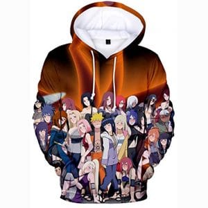 Anime Naruto Hoodie Uzumaki Naruto Girls Characters Pullover Hoodie
