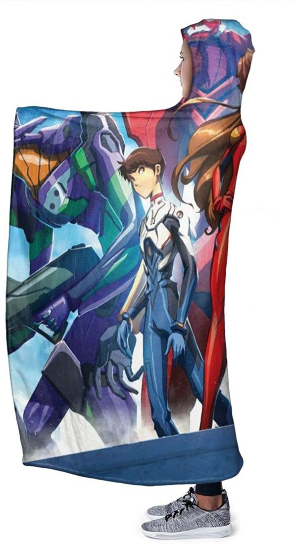 Anime Neon Genesis Evangelion Fleece Flannel Hooded Blankets