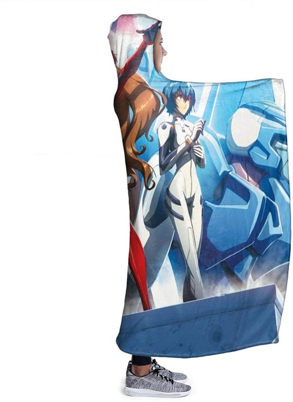 Anime Neon Genesis Evangelion Fleece Flannel Hooded Blankets