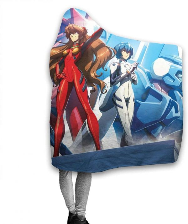 Anime Neon Genesis Evangelion Fleece Flannel Hooded Blankets