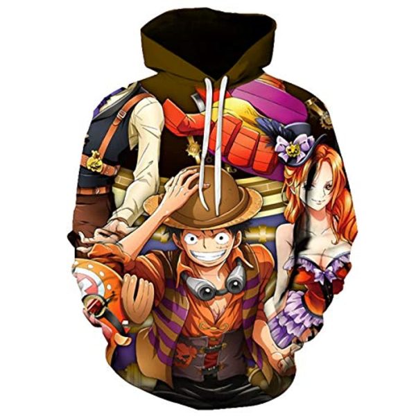 Anime One Piece Monkey D Luffy Hoodie - 3D Printed Pullover