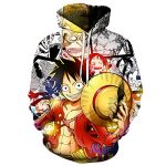 Anime One Piece Monkey D Luffy Hoodie - 3D Printed Pullover Sweatshirt