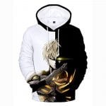 Anime One Punch Man Hoodies - Genos 3D Print White and Black Pullover Hoodie