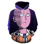 Anime One Punch Man Hoodies - Saitama 3D Print Purple Pullover Hoodie