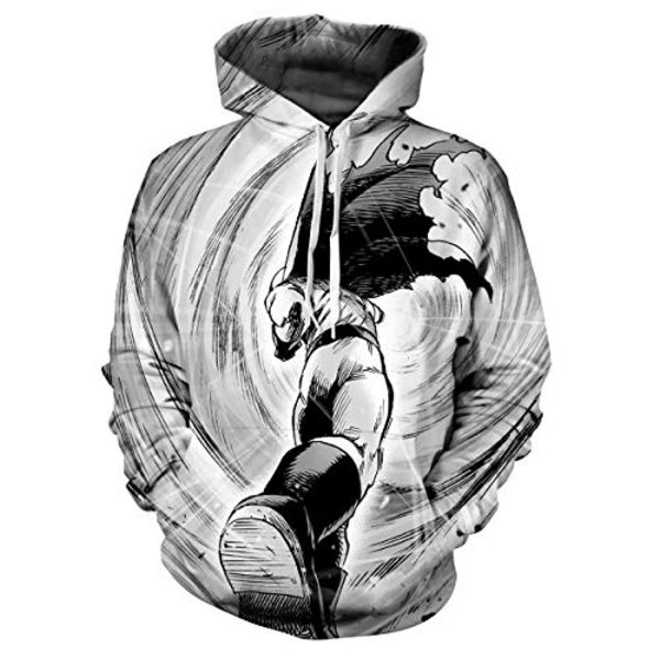 Anime One Punch Man Hoodies - Saitama 3D Print White Pullover Hoodie